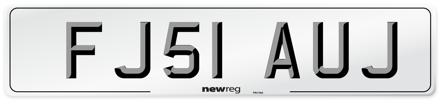 FJ51 AUJ Number Plate from New Reg